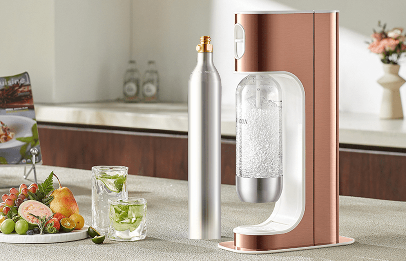Food-grade carbon dioxide cylinders for carbonation and beverage dispense