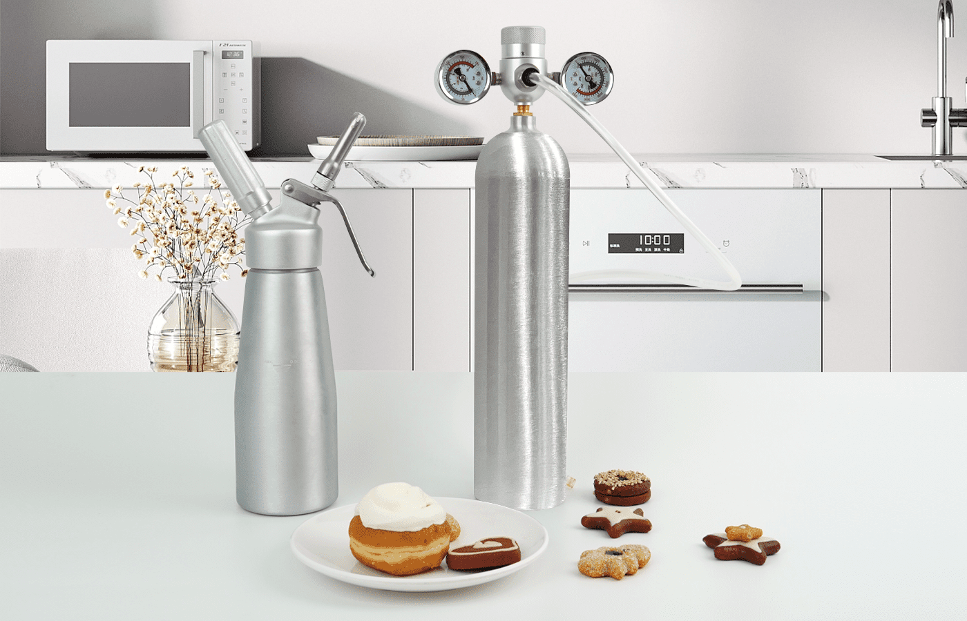 Food-grade nitrous oxide cylinders for culinary and beverage use